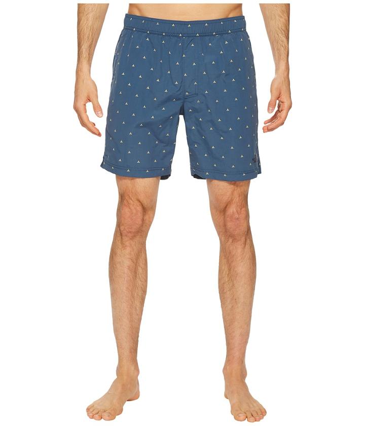 The North Face Class V Pull-on Trunk (shady Blue Tent Print) Men's Swimwear