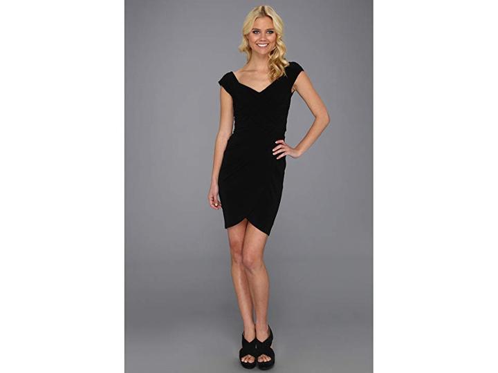 Nicole Miller Stella Matte Jersey Sleeve Dress (black) Women's Dress