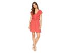 1.state V-neck Ruffle Edge Dress With Ties (spice) Women's Dress