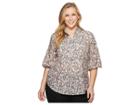 Lauren Ralph Lauren Plus Size Cotton-silk Floral Tunic Top (blush Multi) Women's Clothing
