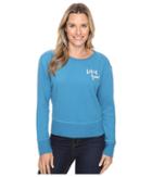 Life Is Good Life Is Good(r) Painted Go-to Crew (denim Blue) Women's Long Sleeve Pullover