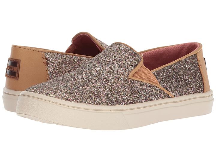 Toms Kids Luca (little Kid/big Kid) (gold Iridescent Glimmer) Girl's Shoes