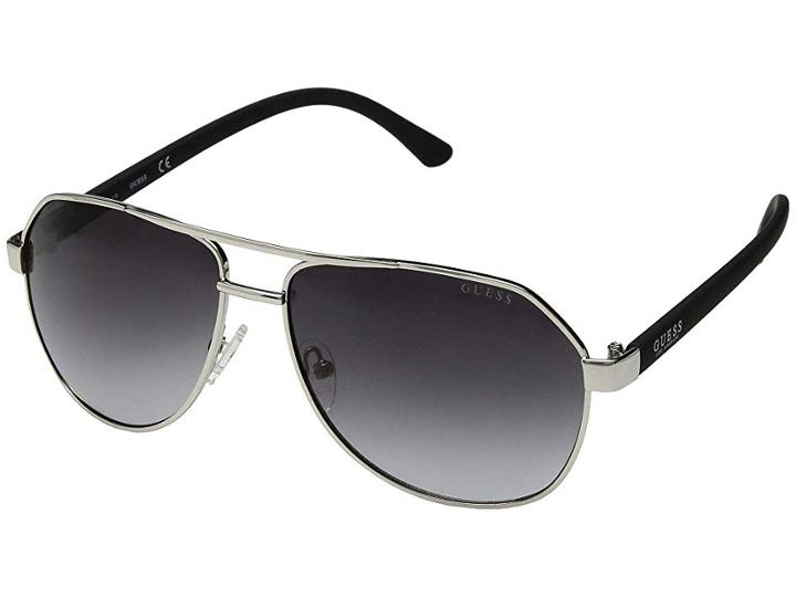 Guess Gf5044 (shiny Light Nickeltin/gradient Smoke) Fashion Sunglasses