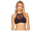 Vince Camuto Sea Scallops Scallop W/ Mesh High Neck Bikini Top (black) Women's Swimwear