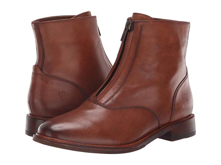 Frye Kelly Front Zip Bootie (cognac Dip-dyed Leather) Women's Zip Boots