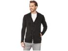 John Varvatos Star U.s.a. Shawl Cardigan With Woven Patches In Acid Wash (charcoal) Men's Clothing
