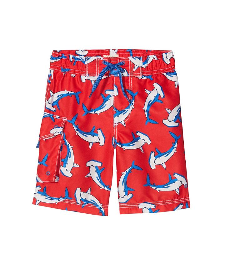 Hatley Kids Hammerheads Boardshorts (toddler/little Kids/big Kids) (red) Boy's Swimwear