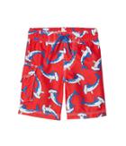 Hatley Kids Hammerheads Boardshorts (toddler/little Kids/big Kids) (red) Boy's Swimwear