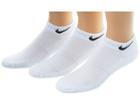 Nike Cotton Cushion Low Cut With Moisture Management 3-pair Pack (white/black) Men's Low Cut Socks Shoes