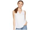 Vince Camuto Specialty Size Petite Sleeveless Rumple Keyhole Halter Blouse (ultra White) Women's Clothing