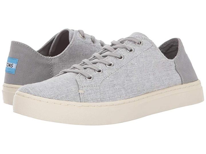 Toms Lenox Sneaker (drizzle Grey Slub Chambray) Women's Lace Up Casual Shoes