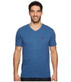 U.s. Polo Assn. V-neck Short Sleeve T-shirt (blue Slate Heather) Men's Short Sleeve Pullover