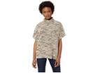 Mod-o-doc Boucle Slouchy Funnel Neck Short Sleeve Pullover (camellia) Women's Clothing