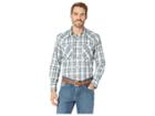 Pendleton Long Sleeve Frontier Herringbone (blue/brown Plaid) Men's Long Sleeve Button Up