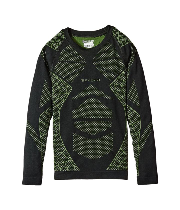 Spyder Kids Racer Long Sleeve Top (big Kids) (black/fresh) Boy's Long Sleeve Pullover