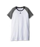 Adidas Kids Girls' Tennis Core Tee (little Kid/big Kid) (white/heather Grey) Girl's T Shirt
