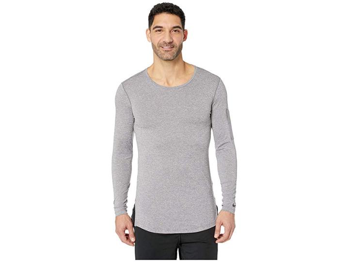 Nike Top Long Sleeve Fitted Utility (gunsmoke/atmosphere Grey/black) Men's Clothing