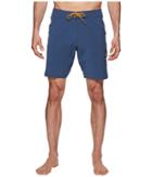 Vissla Solid Sets Washed Four-way Stretch Boardshorts 18.5 (dark Denim) Men's Swimwear