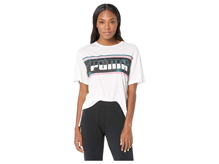 Puma Rebel Boyfriend Logo Tee (white 2) Women's T Shirt
