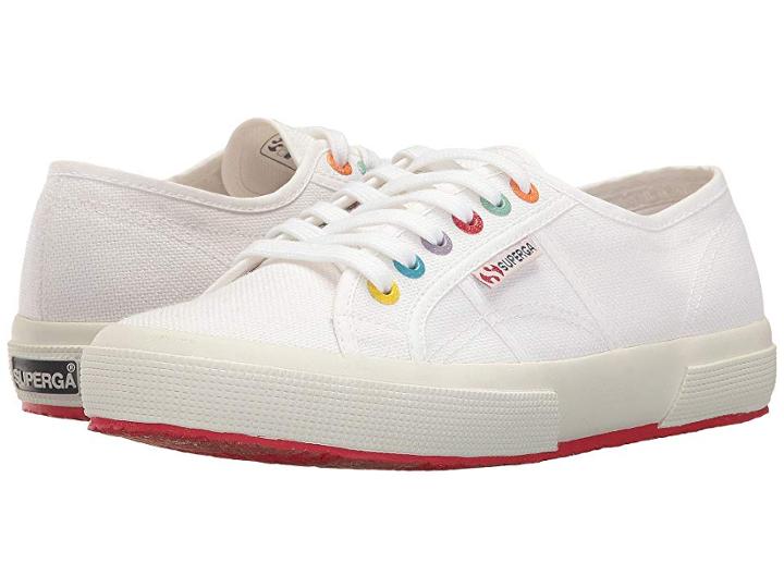 Superga 2750 Coloreycotw Sneaker (white Multi) Women's Lace Up Casual Shoes