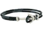 Steve Madden Ombre Braided Leather Bracelet With Anchor Hook (navy) Bracelet