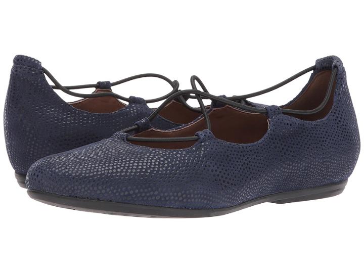 Earth Essen Earthies (navy Printed Suede) Women's Flat Shoes