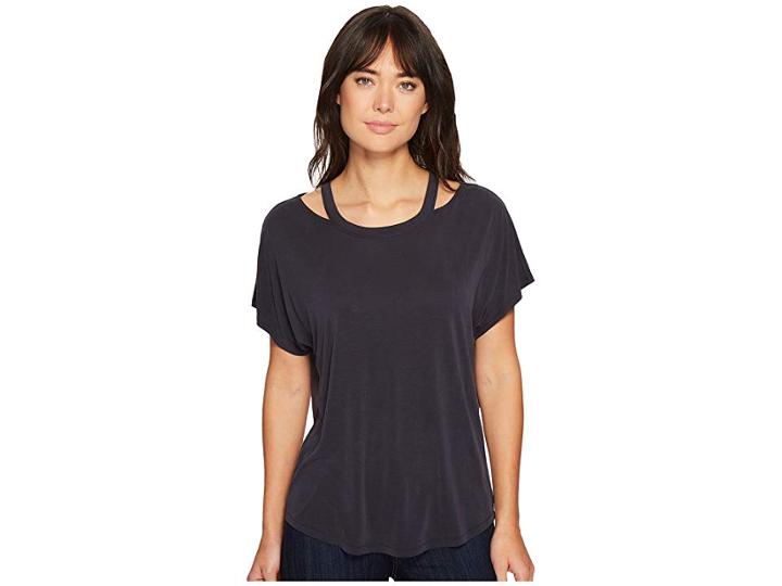 Nic+zoe Seasonless Cut Out Top (washed Midnight) Women's Clothing