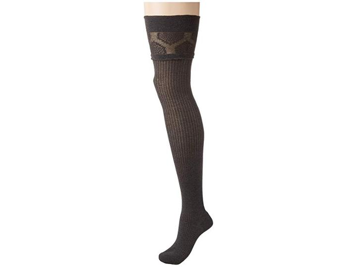 Falke Dainty Vine Overknee (anthracite) Women's Crew Cut Socks Shoes