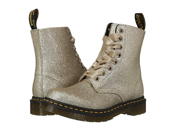 Dr. Martens 1460 Pascal Glitter Core (pale Gold Glitter Pu) Women's Boots