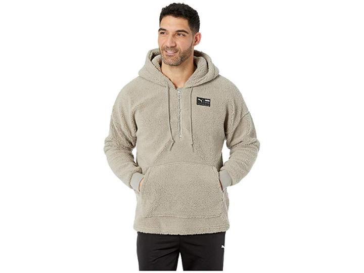 Puma Downtown Sherpa 1/2 Zip Top (elephant Skin) Men's Long Sleeve Pullover
