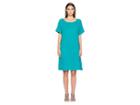 Eileen Fisher Bateau Neck K/l Dress (turquoise) Women's Dress