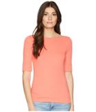 Lauren Ralph Lauren Cotton Boat Neck T-shirt (calla Lily) Women's T Shirt