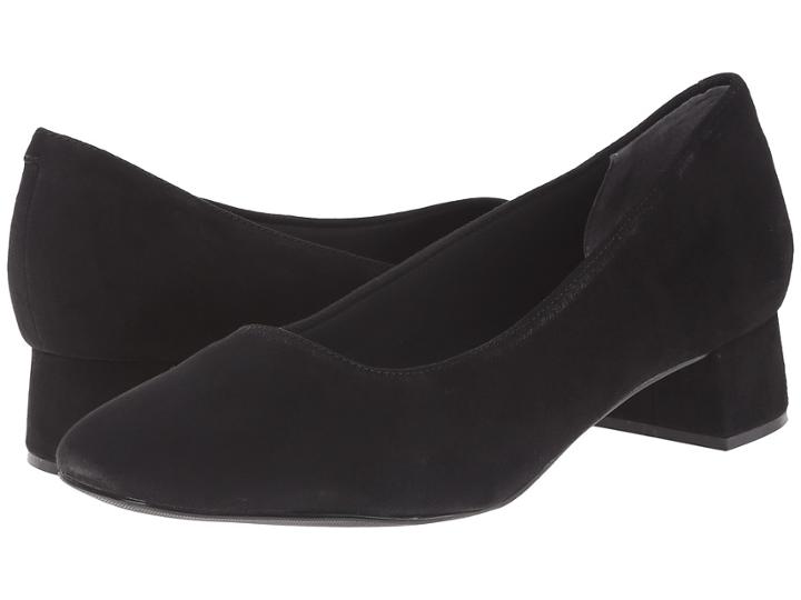 Trotters Lola (black Kid Suede Leather) Women's 1-2 Inch Heel Shoes
