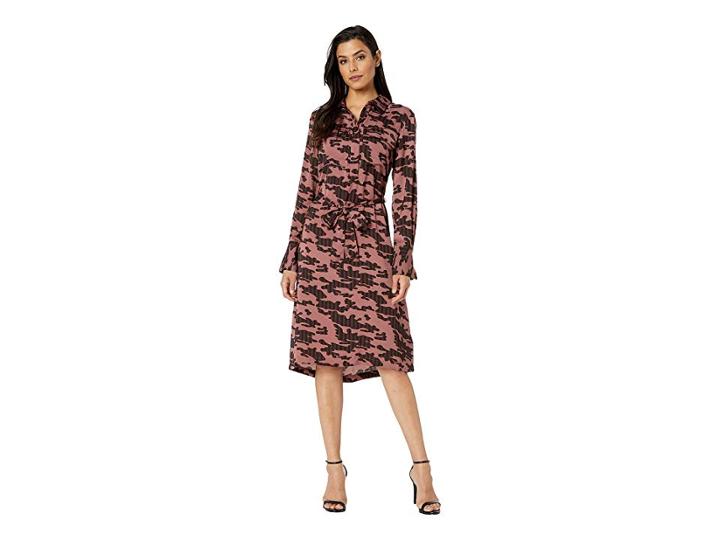 Kenneth Cole New York City Shirtdress (stripe Camo Rose Brown) Women's Dress