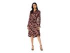 Kenneth Cole New York City Shirtdress (stripe Camo Rose Brown) Women's Dress