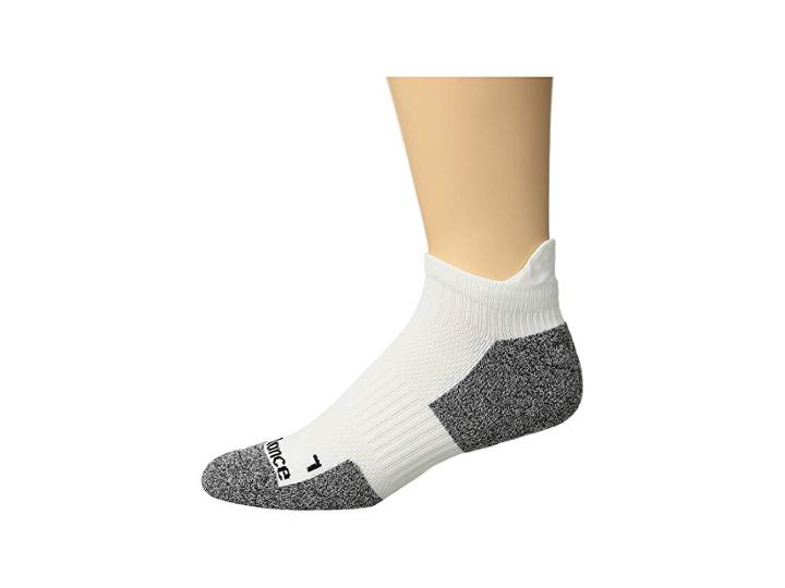 New Balance Cushioned Running No Show Tab Sock 1-pair Pack (white/grey) No Show Socks Shoes