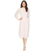 Juicy Couture Smocked Embroidered Georgette Midi Dress (soft Pink) Women's Dress