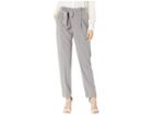 Tahari By Asl Pinstripe Paperbag Waist Pants (grey/ivory) Women's Casual Pants