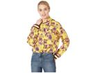 Juicy Couture Etched Floral Cinched Pullover With Hood (etched Floral/soft) Women's Clothing