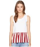 Red Valentino Light Cotton Jersey Striped Cotton Top (white/red) Women's Sleeveless