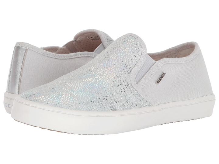 Geox Kids Kilwi 10 (little Kid/big Kid) (light Grey/silver) Girl's Shoes