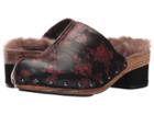 Jambu Monaco (wine Floral Printed Leather/faux Fur) Women's Clog/mule Shoes