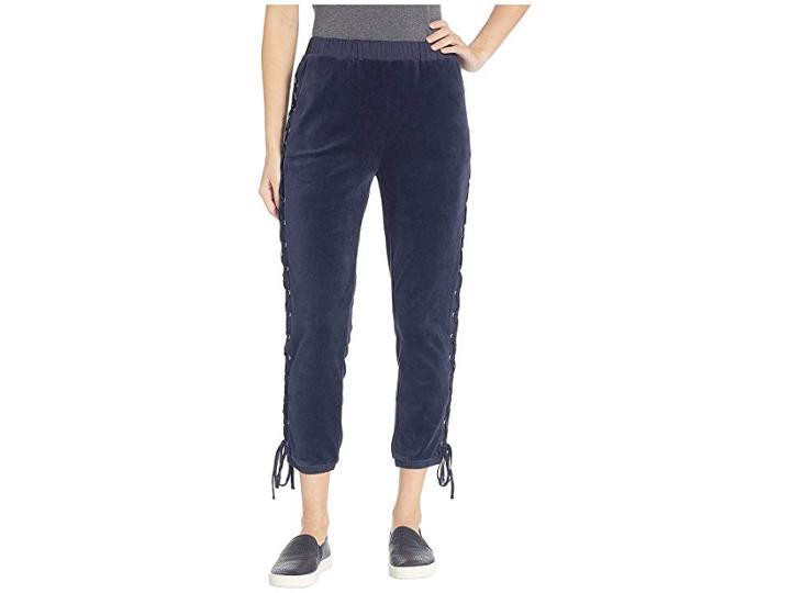 Juicy Couture Track Velour Pants With Lacing (regal) Women's Casual Pants