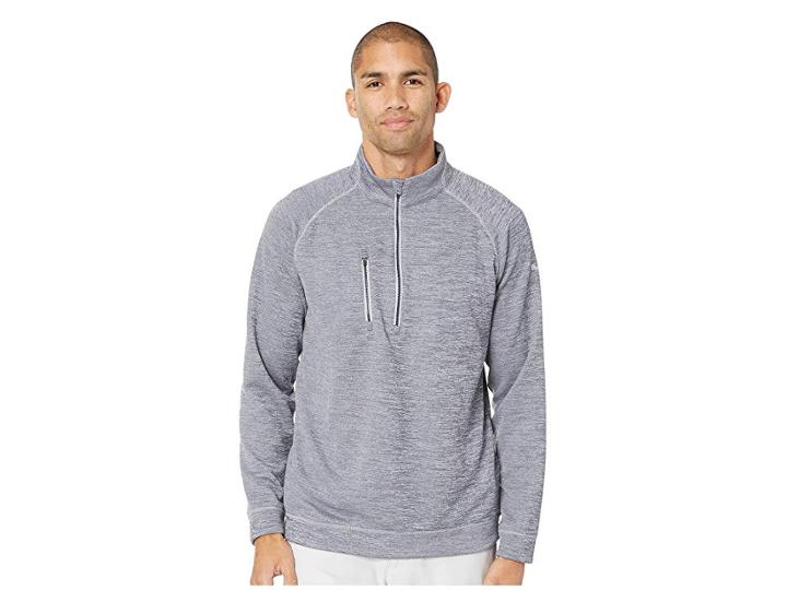 Puma Golf Pwrwarm Heather 1/4 Zip (peacoat Heather/quarry) Men's Long Sleeve Pullover