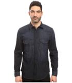 7 For All Mankind Western Shirt (indigo Black) Men's Long Sleeve Button Up