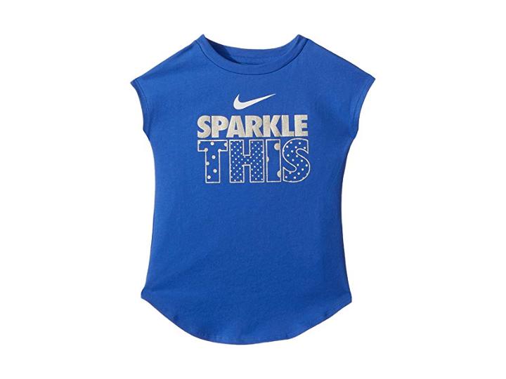 Nike Kids Sparkle This Modern Short Sleeve Tee (little Kids) (ink) Girl's T Shirt