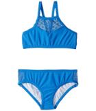 Seafolly Kids Summer Essentials Apron Tankini Set (little Kids/big Kids) (hawaii Blue) Girl's Swimwear Sets