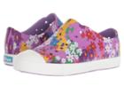 Native Kids Shoes Jefferson Print (little Kid) (lavendar Purple/shell White/daisy Print) Girls Shoes