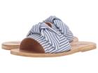 Ancient Greek Sandals Taygete Bow (stripes Blue Print Cotton) Women's Sandals