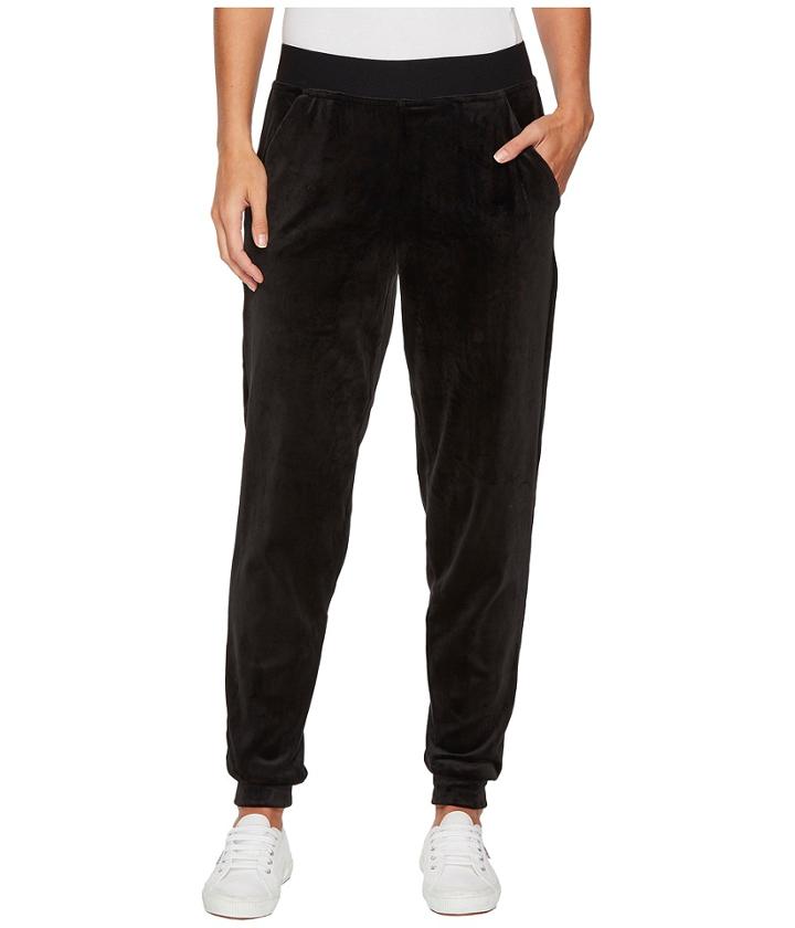 Hue Velour Track Pants (black) Women's Casual Pants